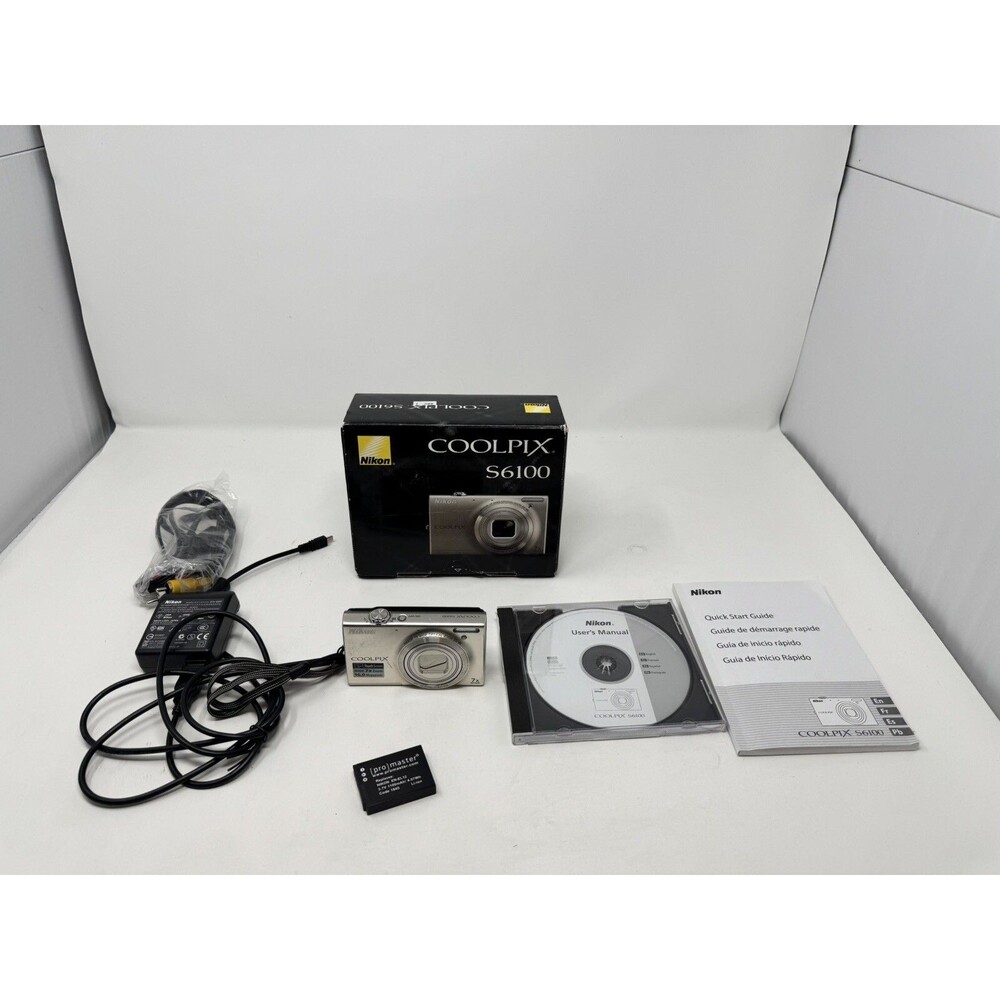 Nikon COOLPIX S6100 16.0MP Compact Digital Camera Touchscreen - Silver